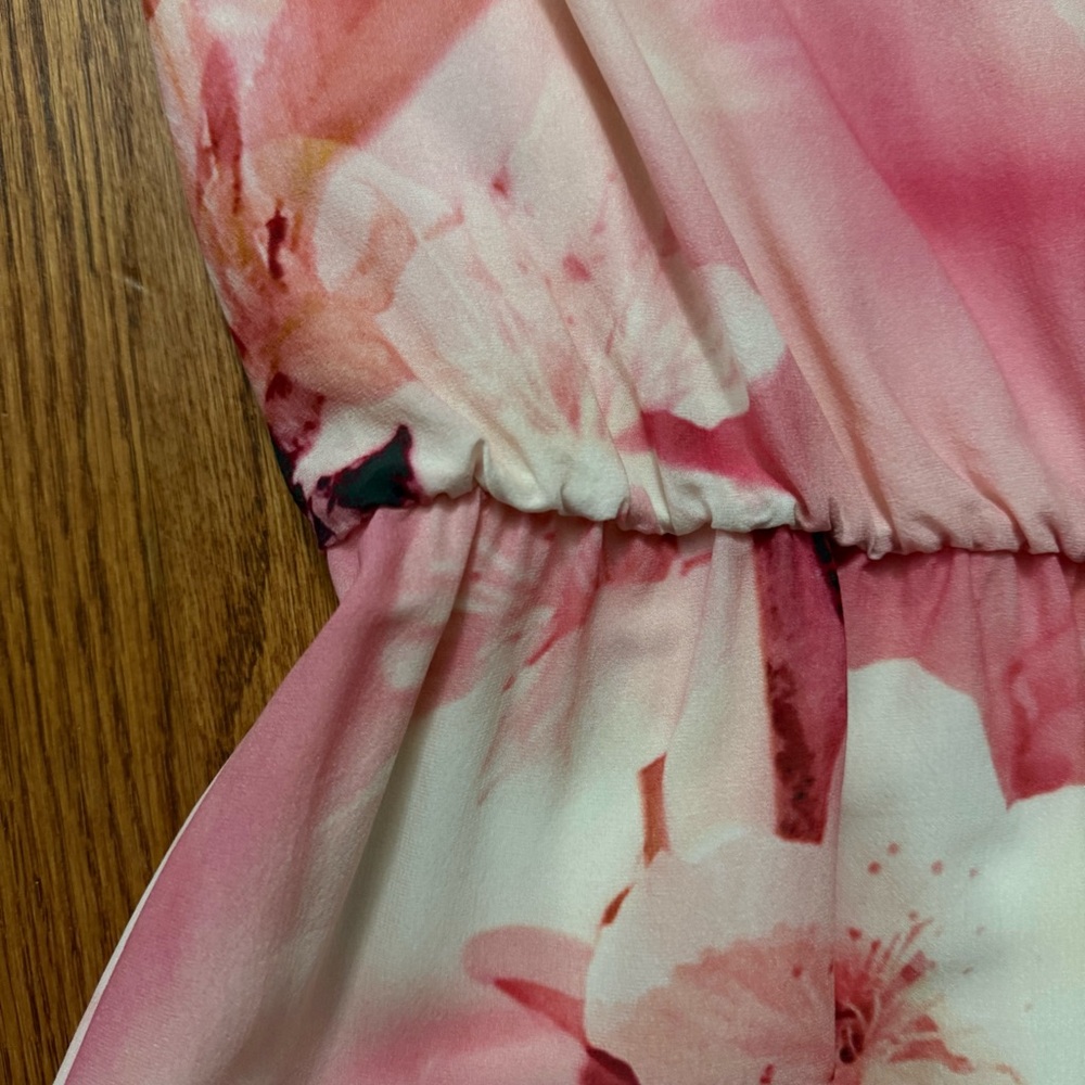Alice + Olivia Cherry blossom watercolor sleeveless silk dress - Picture 6 of 13